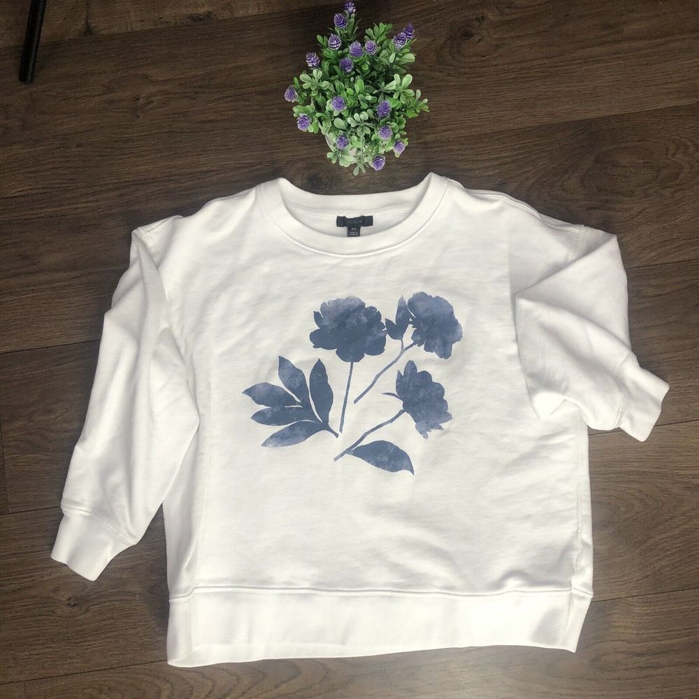 J.Crew Sweater White Knit Cotton Crew Women's XSMALL White - Picture 11 of 15